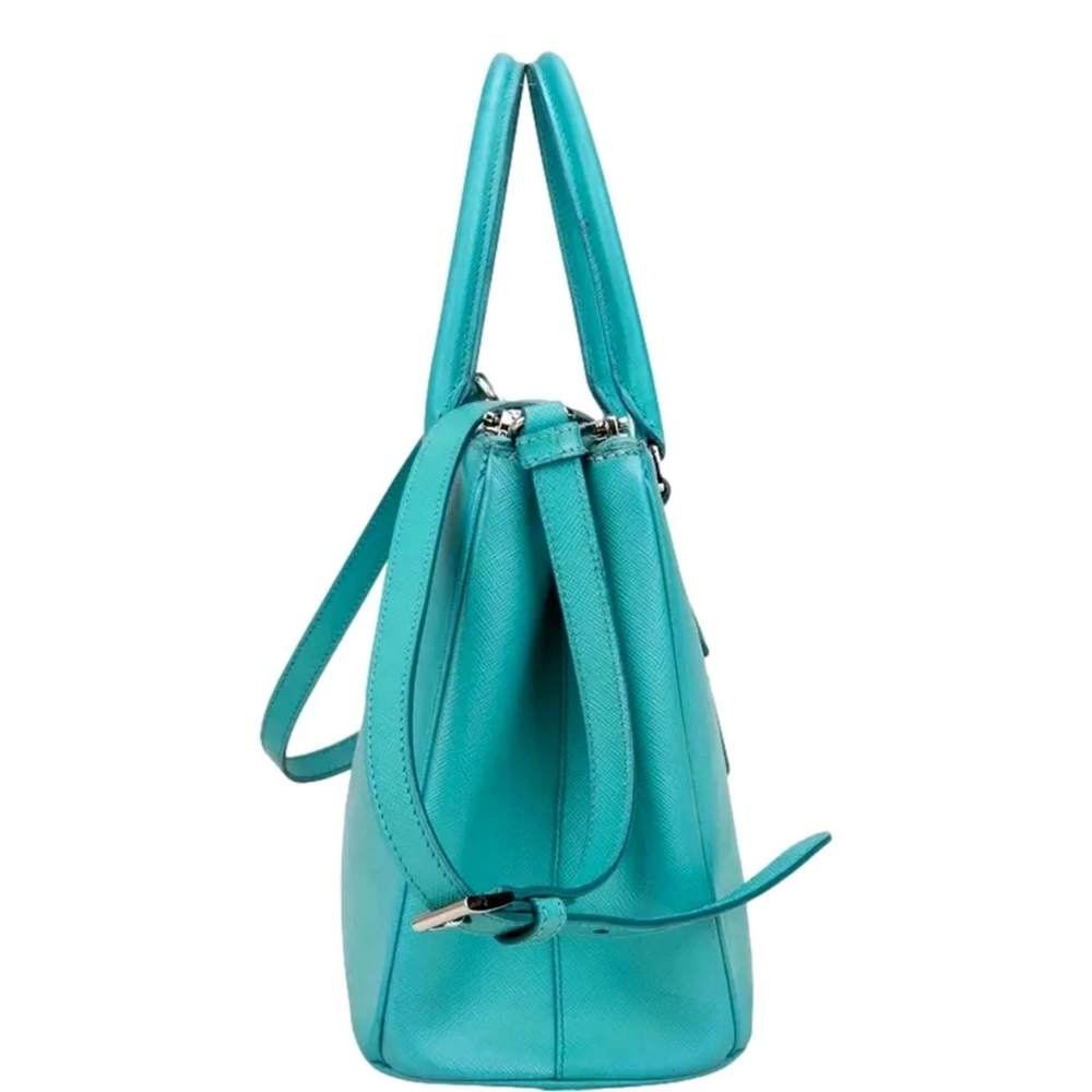 Like NEW Prada Galleria Saffiano LUX Leather Tote Handbag Giada Teal TIFFANY BLU - Picture 8 of 16